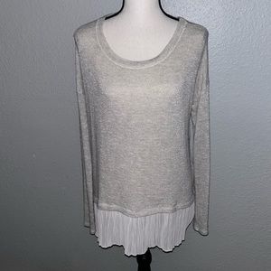 Abercrombie & Fitch Oversized Long Sleeve Tunic Layered Top Gold Ivory Size XS